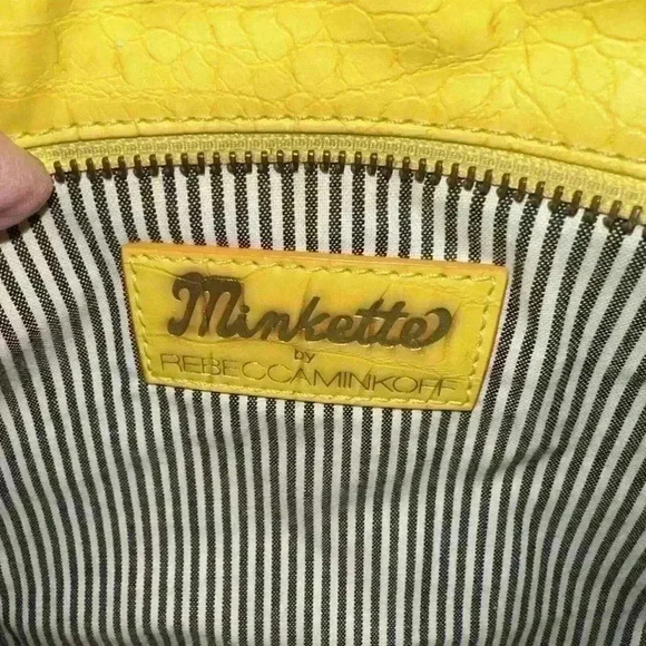 Minkette by Rebecca Minkoff, Yellow, Zipper Crossbody Bag! See Description! - Picture 4 of 12